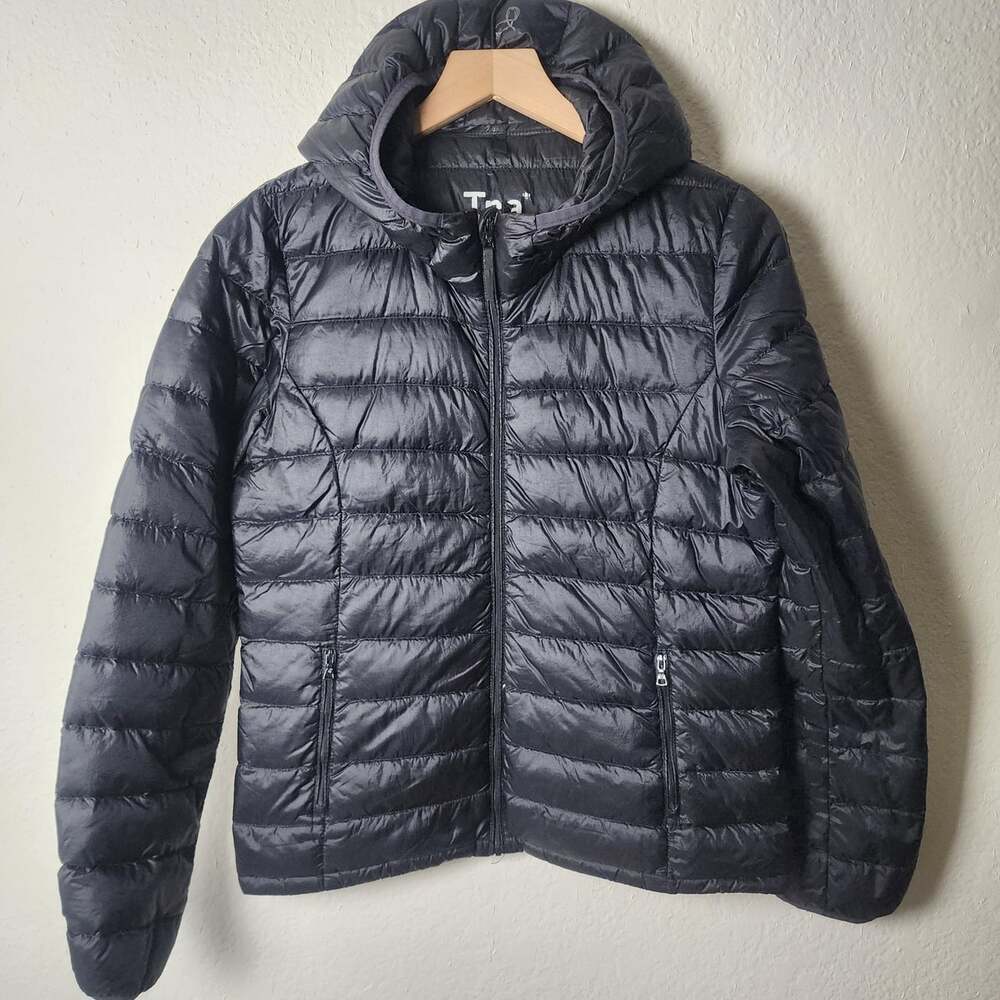 Tna Botanie Packable Jacket Womens Medium Black Goose Down Hooded Puffer Coat